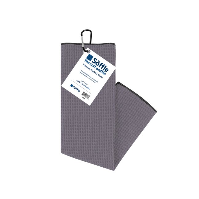 16" x 24" SOFFLE TRI-FOLD TOWEL WITH CLIP - Grip On Golf & Pickleball Zone