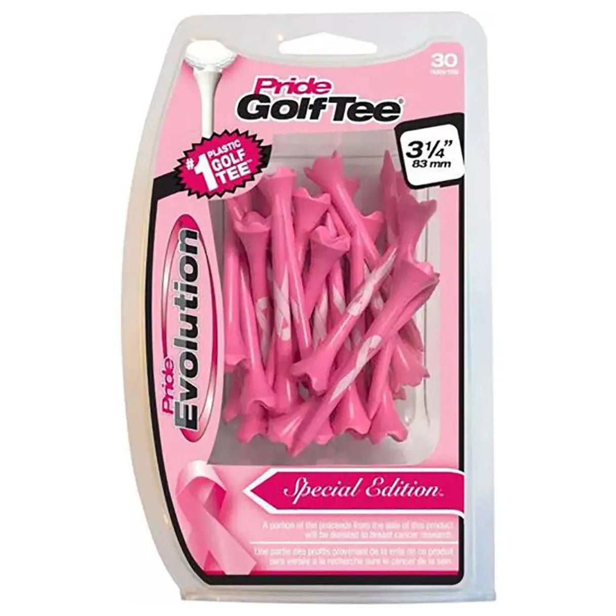 BREAST CANCER AWARENESS TEES - 3 1/4 - 30 PACK - Grip On Golf & Pickleball Zone