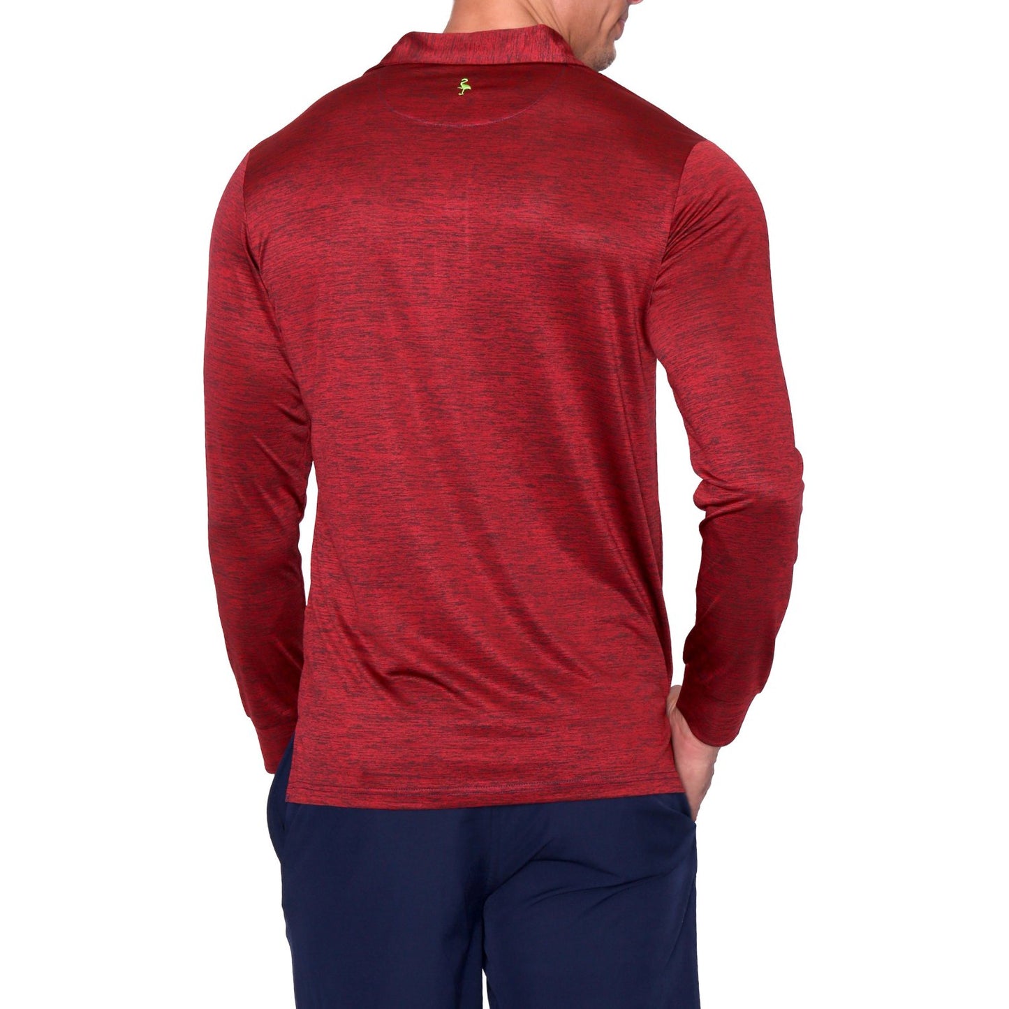 LONG SLEEVE MELANGE PERFORMANCE POLO - Grip On Golf & Pickleball Zone