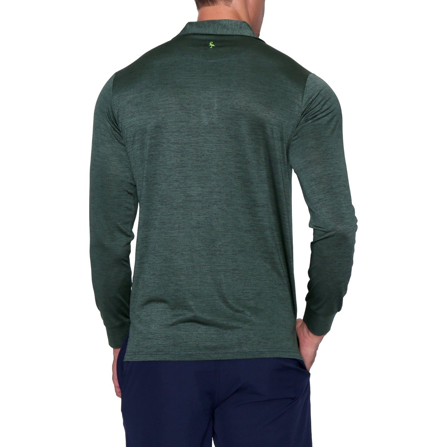 LONG SLEEVE MELANGE PERFORMANCE POLO - Grip On Golf & Pickleball Zone