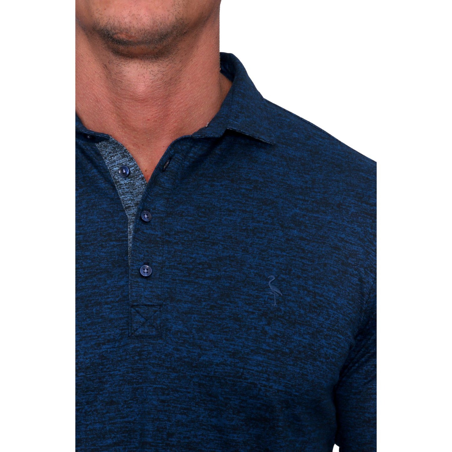LONG SLEEVE MELANGE PERFORMANCE POLO - Grip On Golf & Pickleball Zone