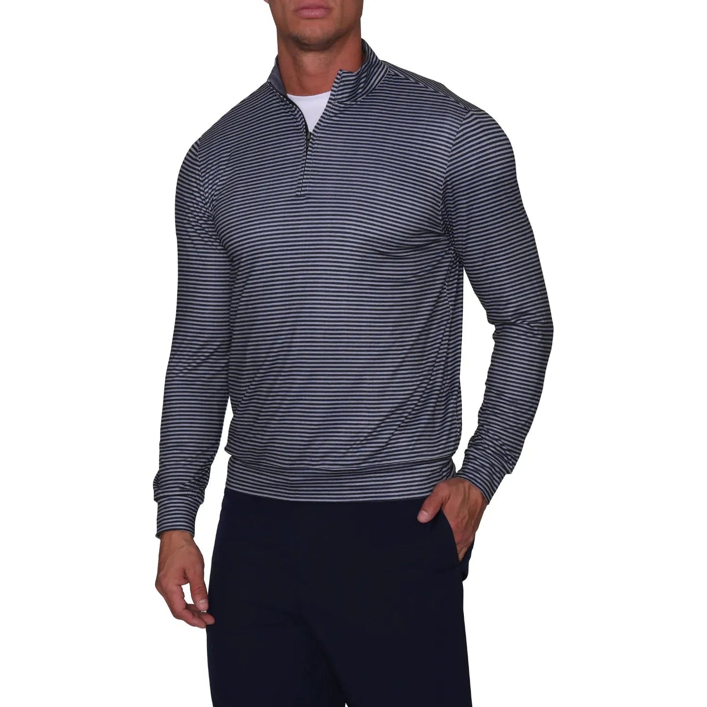 SUPER SOFT STRIPED QUARTER ZIP - Grip On Golf & Pickleball Zone