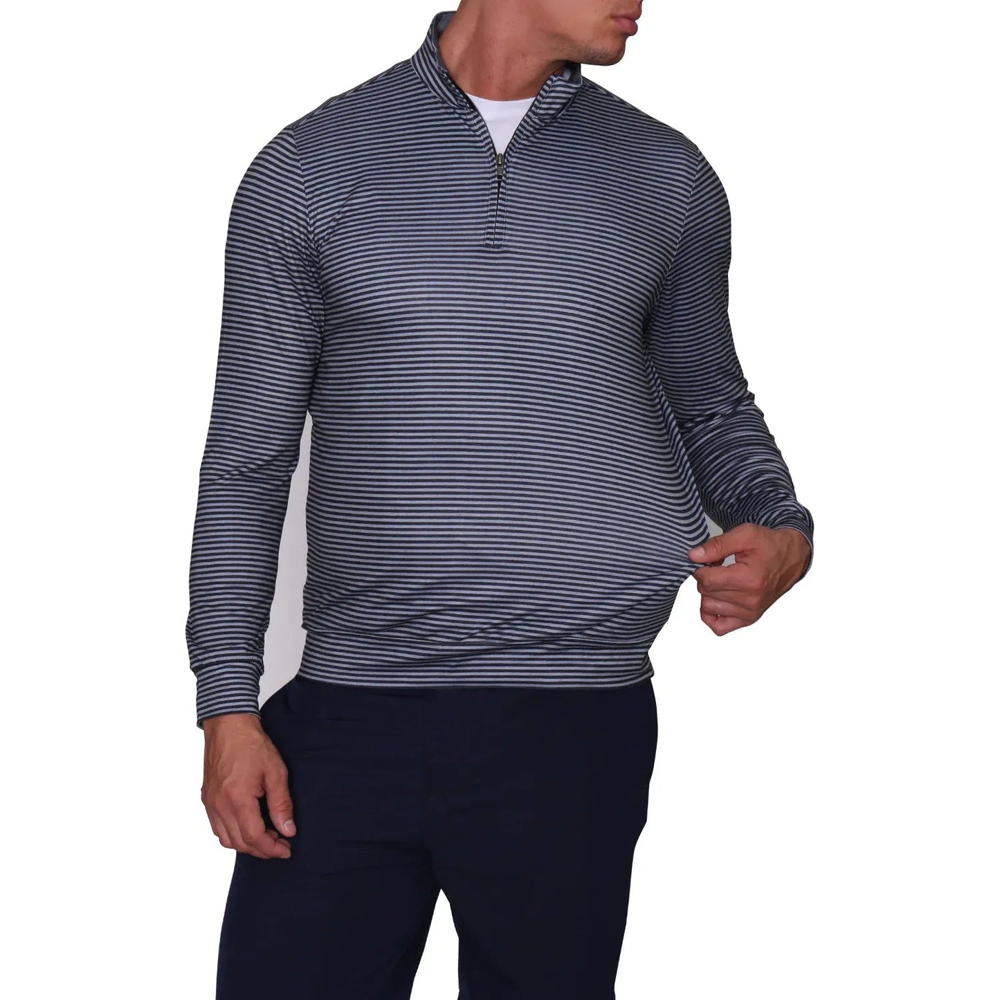 SUPER SOFT STRIPED QUARTER ZIP - Grip On Golf & Pickleball Zone