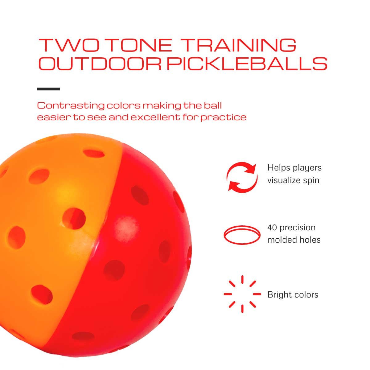 TWO-TONE OUTDOOR TRAINING PICKLEBALLS - Grip On Golf & Pickleball Zone